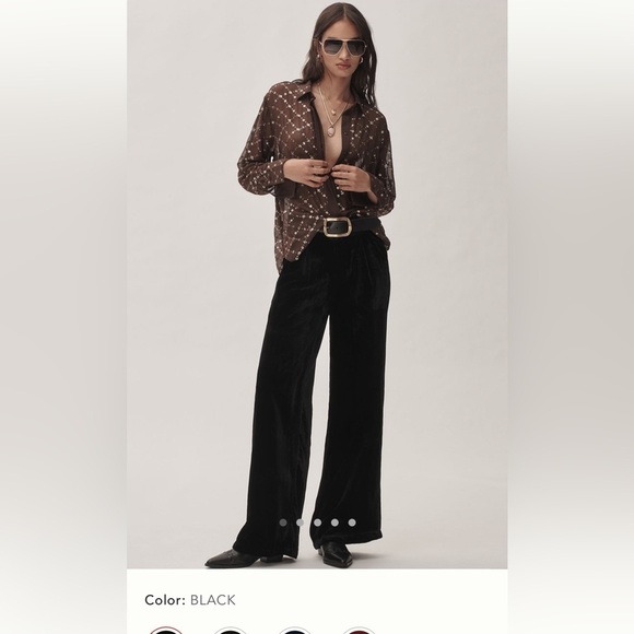 Anthropologie Pants - NWT new small Anthropologie wide leg velvet pants black